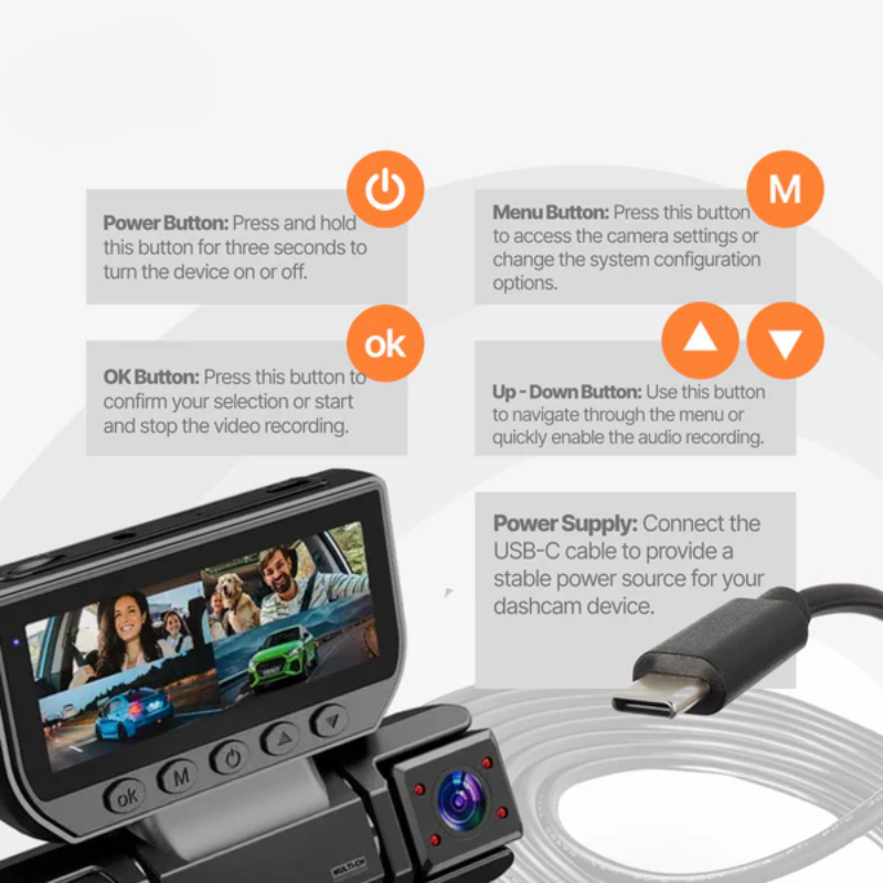 Febren 360Guard™ 4-Channel Wireless Dash Cam with GPS & IR Night Vision