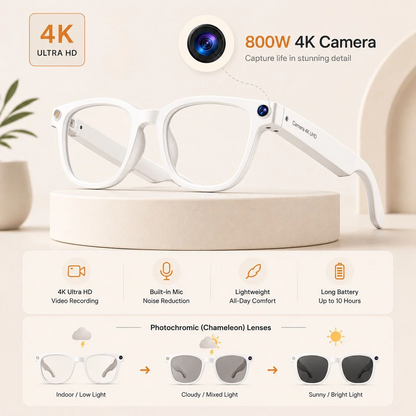 AI Smart Glasses with 8MP Camera