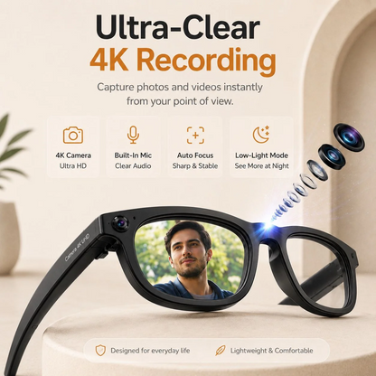 AI Smart Glasses with 8MP Camera