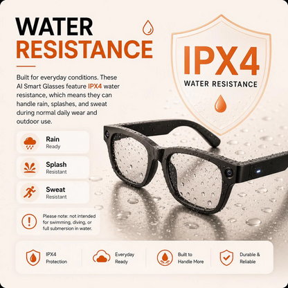 AI Smart Glasses with 8MP Camera